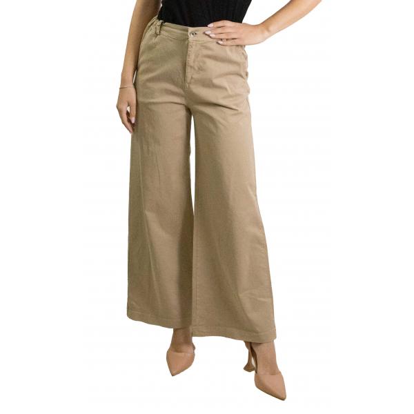 Pantalone chino in cotone con elastico dietro
